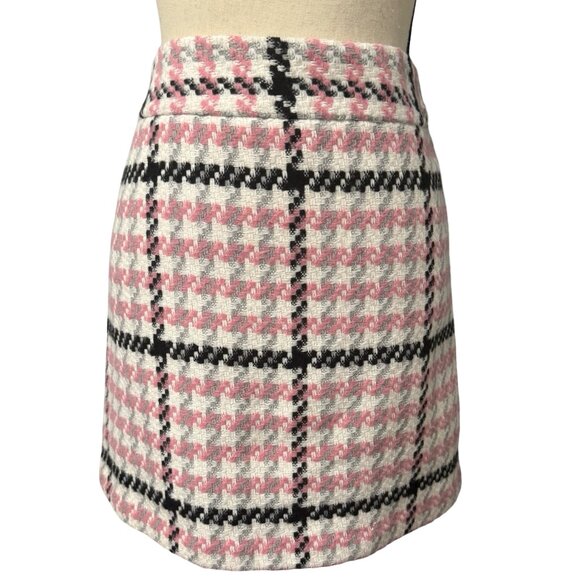 Topshop Pink, Black & White Wool Blend Skirt Size 8 - Picture 1 of 4
